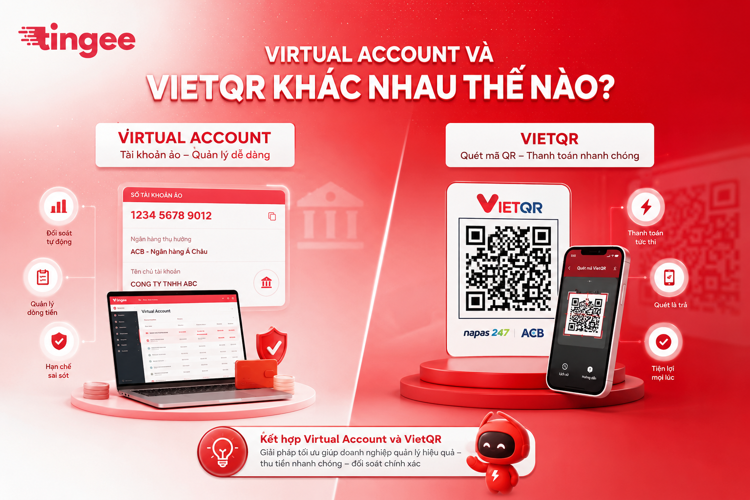 Virtual Account và VietQR khác nhau thế nào?